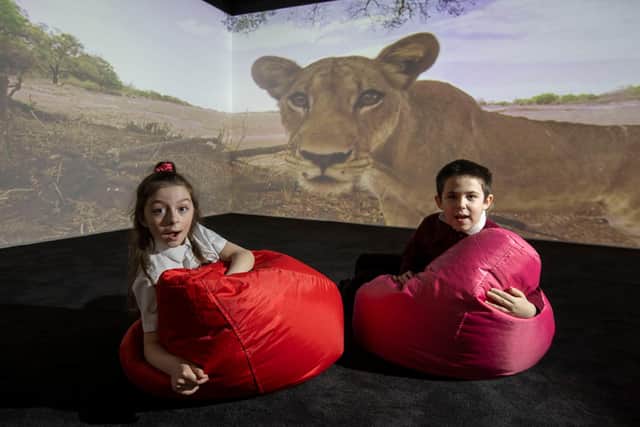 The new immersive classroom has been developed within the Muirfield Community Centre in Cumbernauld where a room has been transformed into an exciting and engaging learning environment