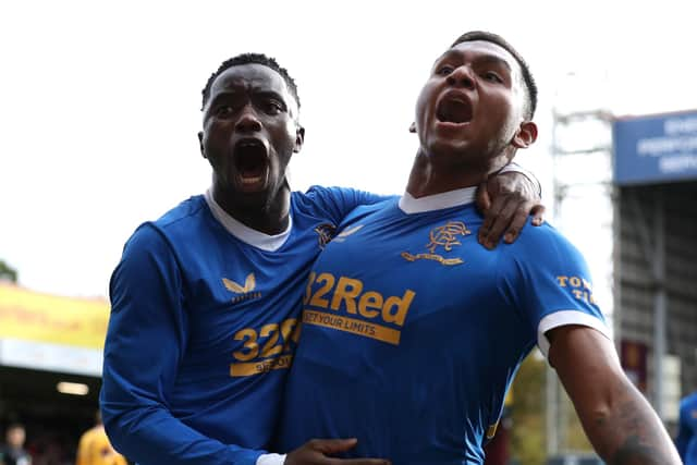 Fashion Sakala (left) and Alfredo Morelos are both a booking away from suspension going into Rangers' penultimate Europa League Group A fixture against Sparta Prague on Thursday. (Photo by Ian MacNicol/Getty Images)