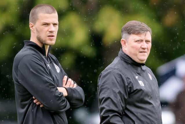 Paul Davies, right, and Craig Gupwell have big ambitions for Carluke Rovers next season (Pic courtesy of Graham Robb Photos)