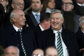 Celtic's leading shareholder Dermot Desmond (left) with former chief executive Peter Lawwell.