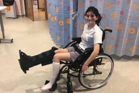 Georgia broke her leg horse riding in Stornoway. Pic: Contributed