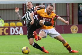 Allan Campbell in action for Motherwell against St Mirren's Richard Tait (Pic by Ian McFadyen)