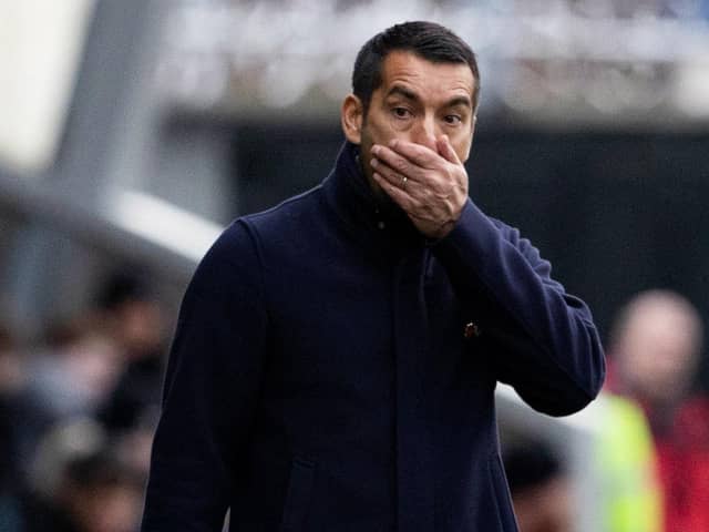 Rangers manager Giovanni van Bronckhorst looks on during the 1-1 draw at St Mirren last weekend. (Photo by Alan Harvey / SNS Group)