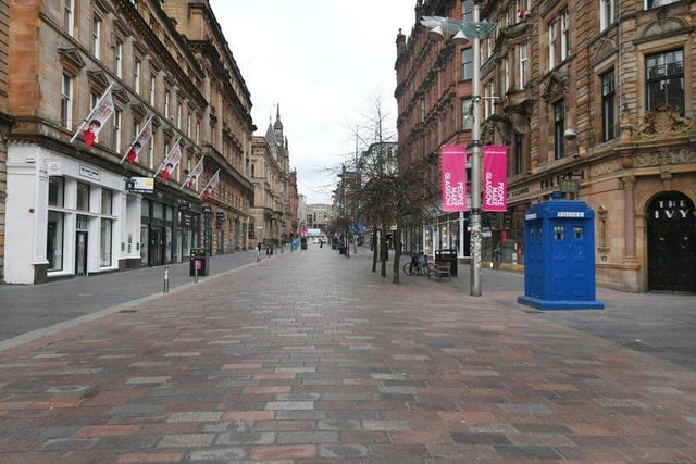 The centre of Glasgow was usually bustling with people.