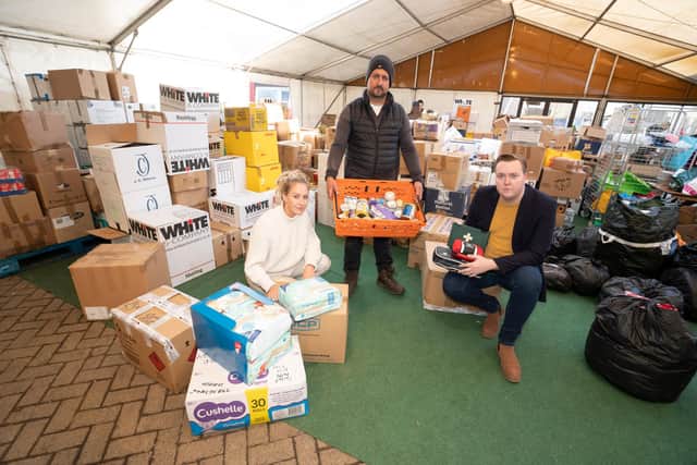 M&D Scotlands Theme Park is helping as a base for Thousands of items donated for Ukrainian Aid .
