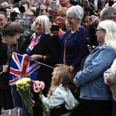 The Princess Royal talks to Holly McBride, four, from Glasgow.