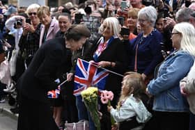 The Princess Royal talks to Holly McBride, four, from Glasgow.