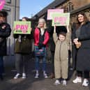 Teachers from the Educational Institute of Scotland (EIS) union take part in a rally outside the Tramway in Glasgow on day two of the strike action in a dispute over pay.  Andrew Milligan/PA Wire