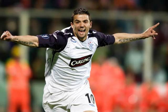 Nacho Novo etched his name in Rangers' history books with the winning penalty against Fiorentina. (Picture: Steve Welsh/SNS)