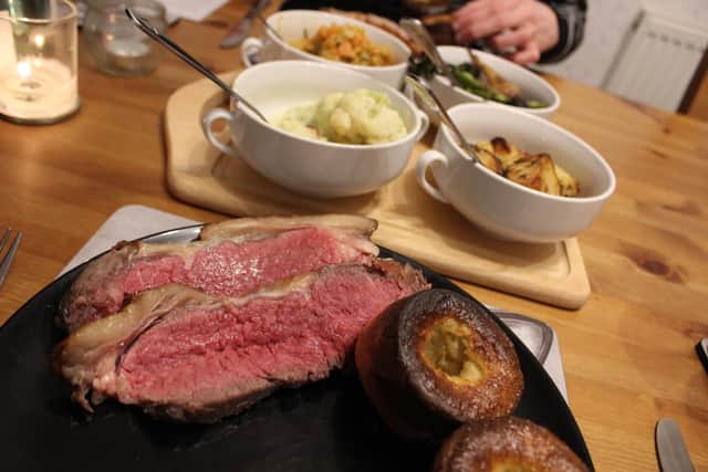 Bfore tucking into the Speyside beef sirloin and Yorkshire puddings.