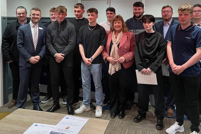 Cabinet Secretary for Transport, Fiona Hyslop with the Rail Skills Academy
