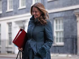 LONDON, ENGLAND - JANUARY 17:  Education Secretary Gillian Keegan leaves following the weekly cabinet meeting at 10 Downing Street on January 17, 2023 in London, England. (Photo by Dan Kitwood/Getty Images)