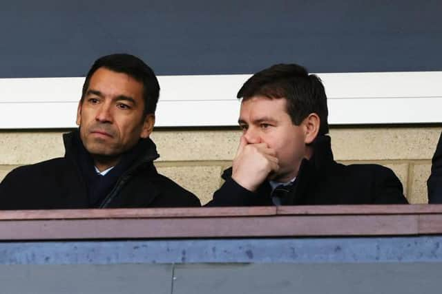 Giovanni van Bronckhorst says Ross Wilson (right) is working hard to bring a further coach to Ibrox. (Photo by Craig Williamson / SNS Group)