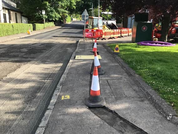 Roadworks at Milngavie