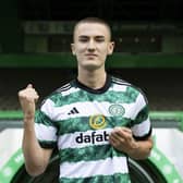 Celtic's latest signing Gustaf Lagerbielke during a press conference.