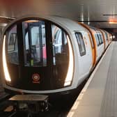 One of the new trains on the Glasgow Subway for the first time at Govan station on 4 December. Picture: SPT