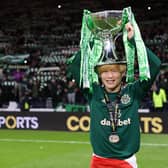 Kyogo Furuhashi has won his first piece of silverware with Celtic.