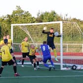 Carluke Rovers attack the Bellshill Athletic goal on Thursday night (Pic by Kevin Ramage)