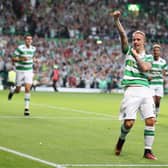 Leigh Griffiths of Celtic celebrates scoring