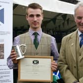 Cole Stewart from Braidwood receives his award from SGA chairman Alex Hogg. (Pic: SGA Media)