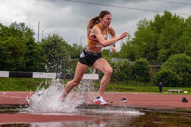 Emily McNicol in 3000m steeplechase (Pic Bobby Gavin)