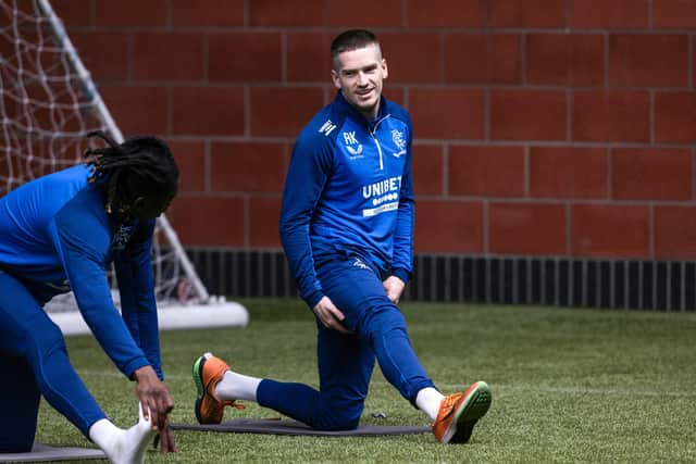 Ryan Kent during Rangers training ahead of next week's Europa League final. (Photo by Alan Harvey / SNS Group)