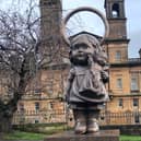 The new statue, named Rattle/Little Mother, commemorates the 71 children who died in the Glen Cinema tragedy in Paisley on 31 December 1929