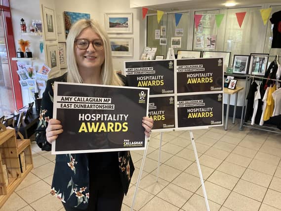Amy Callaghan MP launching East Dunbartonshire Hospitality Awards