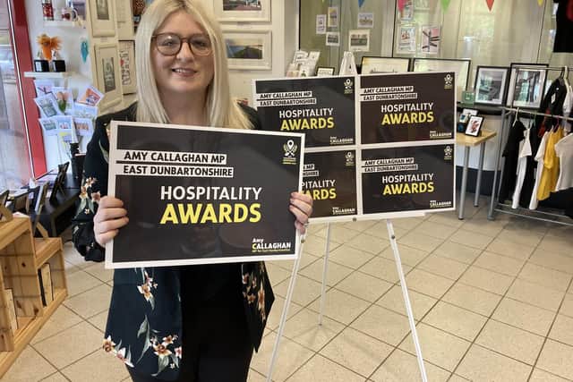 Amy Callaghan MP launching East Dunbartonshire Hospitality Awards