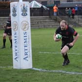 Donald Voas (pictured about to score a try earlier this season) showed great bravery against Currie (Pic by Nigel Pacey)
