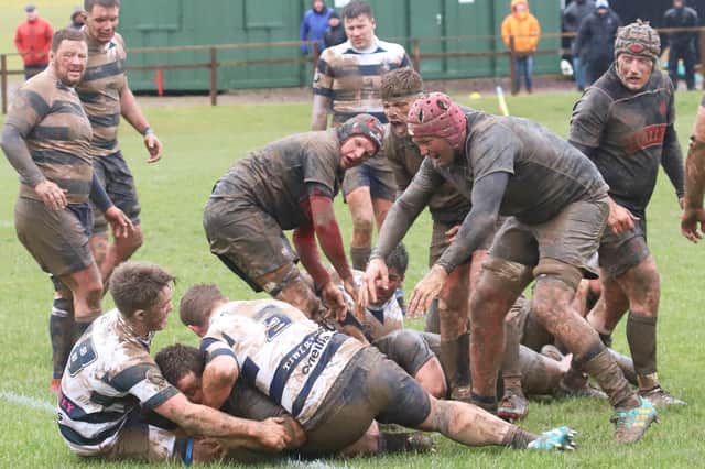 Action from Biggar's 14-5 home league win over Heriot's Blues on February 29, 2020 (Pic by Nigel Pacey)