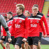 New signing Josh Jack (no 20) got Clyde's winner against Petershill (pic: Craig Black Photography)