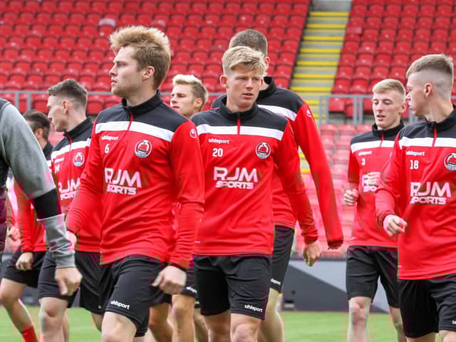 New signing Josh Jack (no 20) got Clyde's winner against Petershill (pic: Craig Black Photography)