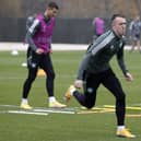 Celtic midfielder David Turnbull trains ahead of the Champions League tie against Shakhtar Donetsk.