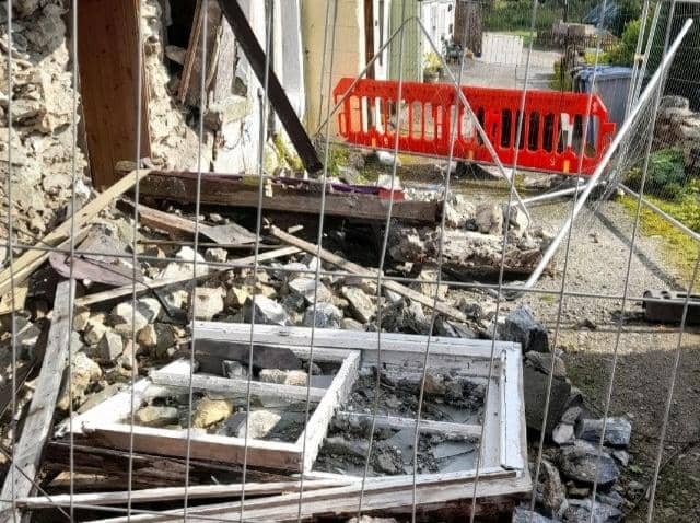 Metal barriers have been erected by the council in case of further collapses