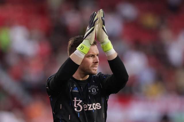 Jack Butland, currently on loan at Manchester United from Crystal Palace, is reportedly set to sign for Rangers. (Photo by Gonzalo Arroyo Moreno/Getty Images)