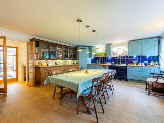 The spacious open-plan kitchen.