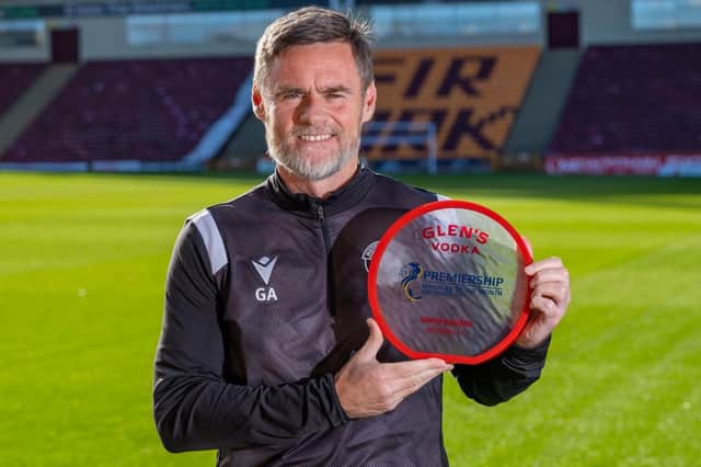 Graham Alexander with his Manager of the Month prize