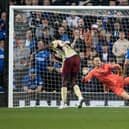 Servette's Chris Bedia scores to make it 2-1 and making Rangers' assignment altogether more tougher.