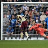 Servette's Chris Bedia scores to make it 2-1 and making Rangers' assignment altogether more tougher.