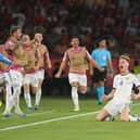 Scott McTominay celebrates scoring the goal that wasn't after VAR intervened (Picture: Jorge Guerrero/AFP via Getty Images)