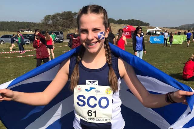 Under-15 Law and District runner Jessica Inglis is pictured after competing at Schools International