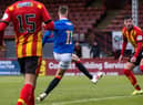 Cedric Itten scores the only goal of the game for Rangers in their pre-season friendly against Partick Thistle at Firhill. (Photo by Craig Williamson / SNS Group)