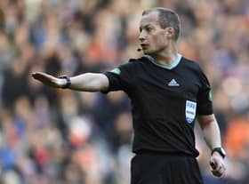 The kindest way to explain referee Willie Collum's performance at Ibrox on Saturday as he seemed to get three calls wrong that seemed costly to St Johnstone in their 2-0 loss to Rangers is that his officiating is marked out be eccentricities.  (Photo by Rob Casey / SNS Group)