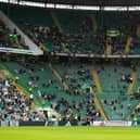 The deserted Green Brigade section for James Forrest testimonial contributed to a refreshing ambiance at Celtic Park. (Photo by Craig Foy / SNS Group)