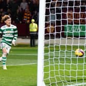 Celtic's Kyogo Furuhashi scored his team's fourth goal of the match against Motherwell.