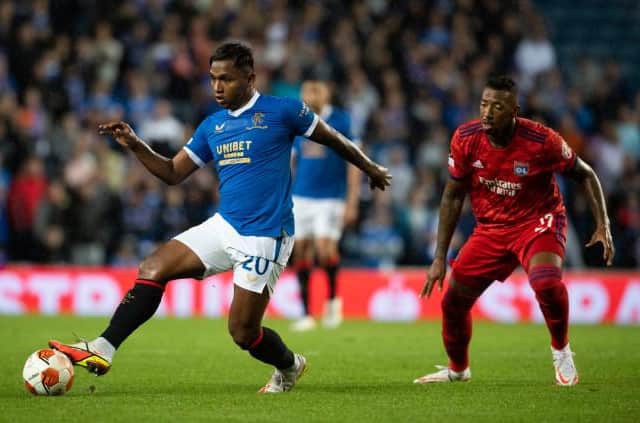Alfredo Morelos, pictured during Rangers' 2-0 defeat at home to Lyon last month, is the Ibrox club's all-time leading scorer in European competition. (Photo by Craig Foy / SNS Group)