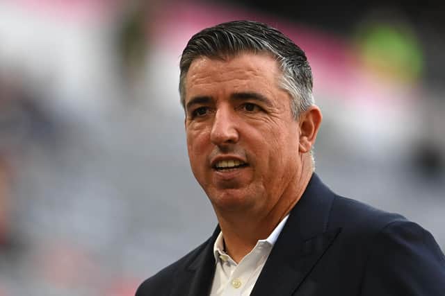 Former Bayern Munich striker Roy Makaay is set to join Giovanni van Bronckhorst's coaching staff at Rangers. (Photo by CHRISTOF STACHE/AFP via Getty Images)