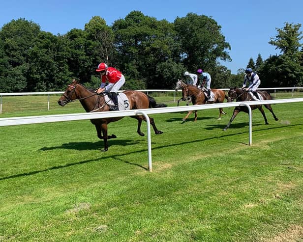 Racing action from Hamilton Park Racecourse