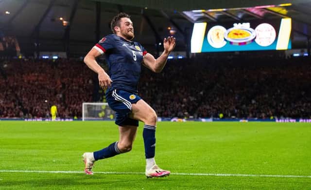 John Souttar gave Scotland the lead against Denmark at Hampden in November. (Photo by Ross MacDonald / SNS Group)